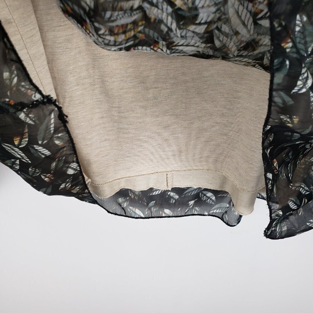Le Marais Silk Peasant Blouse Animal Print Sheer Long Sleeve Womens Size Small - Picture 6 of 11